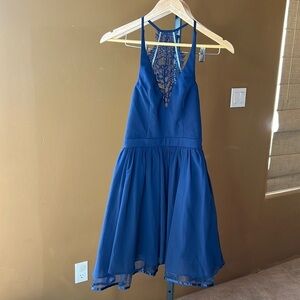 Maniju Navy Blue Dress w/ Lace Back Size Small